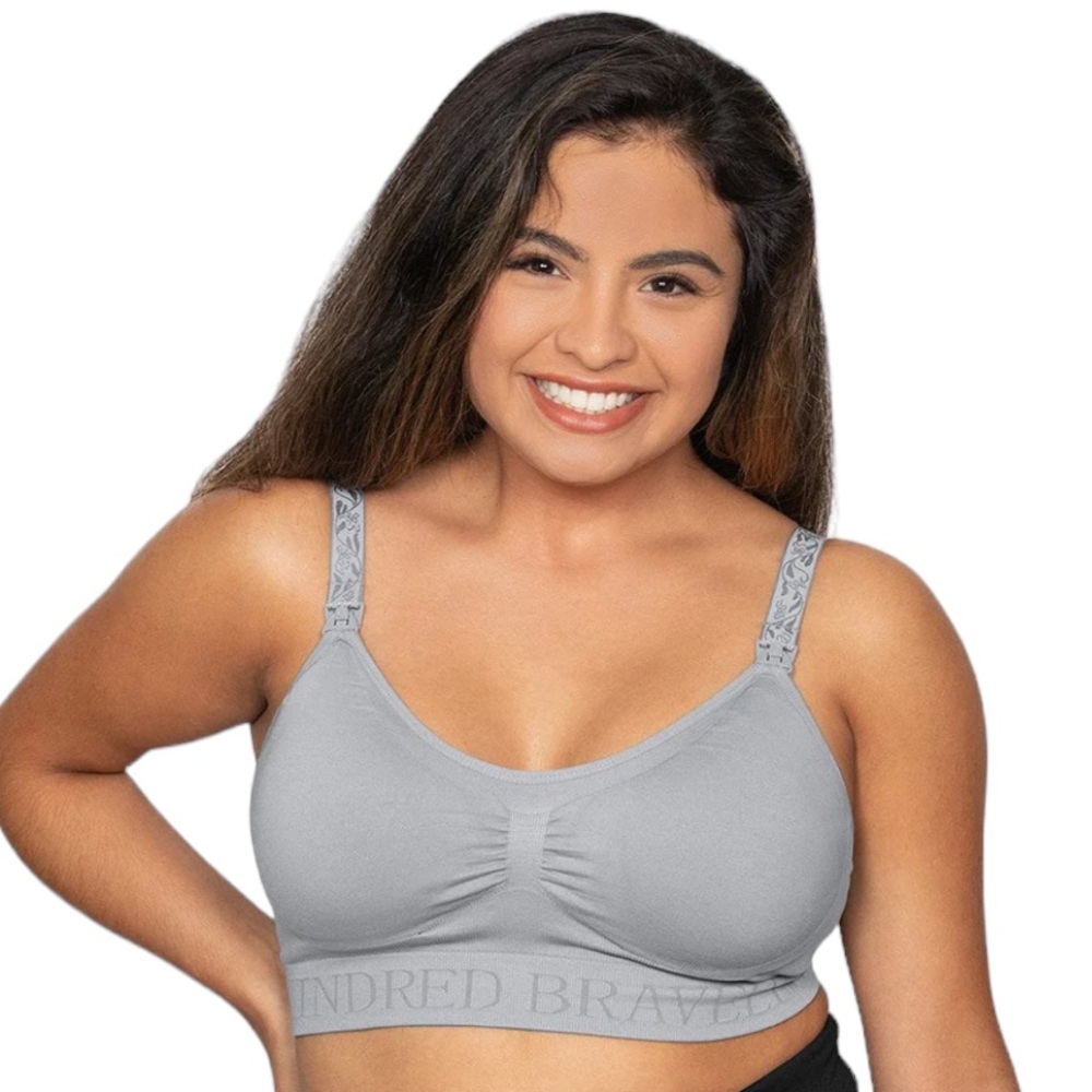 Kindred Bravely Simply Sublime Nursing Bra Gray size Medium Busty